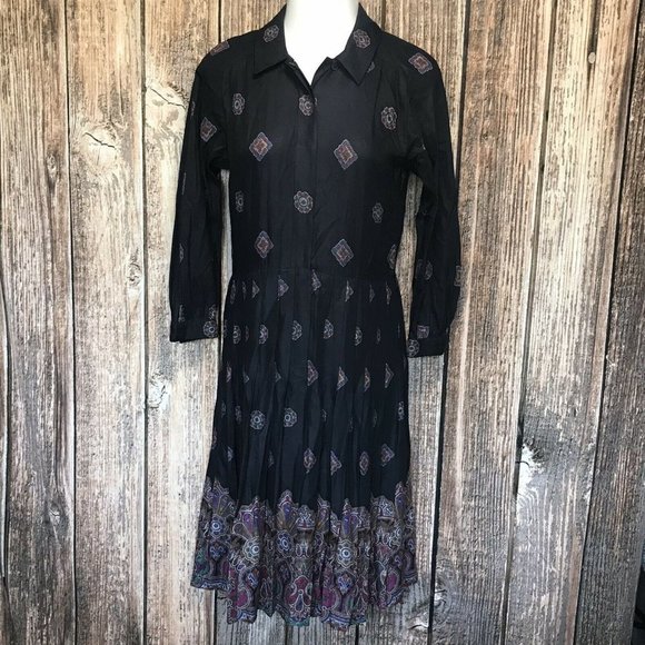 Liz Claiborne Vintage Dress ~ Sz 8 ~ Black ~ Long - Picture 1 of 5